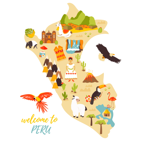 Peru map tourist points
